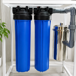 BỘ 2 CÔC LỌC THÔ BÉO + UF 3000L ( Khung Sơn Tĩnh Điện)