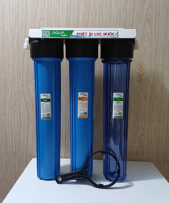 BỘ 3 CÔC LỌC THÔ 20IN GẦY ( 1 trong 2 xanh) GIÁ SẮT NANO ( CATION + UF )