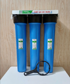 BỘ 3 CÔC LỌC THÔ 20IN  GẦY ( 3 XANH ) GIÁ SẮT NANO ( Bộ lõi 20in CTO)
