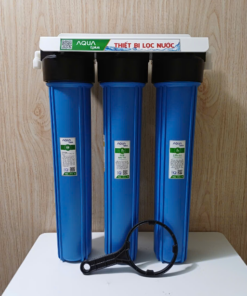 BỘ 3 CÔC LỌC THÔ 20IN GẦY ( 3 xanh) GIÁ SẮT NANO ( UF )