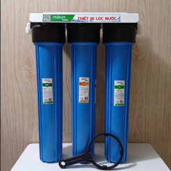 BỘ 3 CÔC LỌC THÔ 20IN GẦY ( 3 xanh) GIÁ SẮT NANO ( CATION + UF )