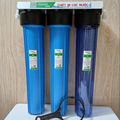 BỘ 3 CÔC LỌC THÔ 20IN (1 TRONG 2 XANH) GẦY GIÁ SẮT NANO ( Bộ lõi 20in CTO)