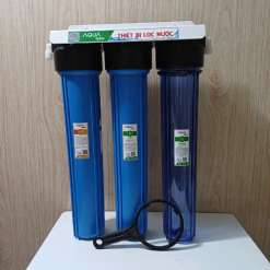 BỘ 3 CÔC LỌC THÔ 20IN GẦY ( 1 TRONG 2 XANH) GIÁ SẮT NANO ( Cation )
