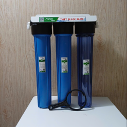 BỘ 3 CÔC LỌC THÔ 20IN GẦY ( 1 trong 2 xanh) GIÁ SẮT NANO ( UF )