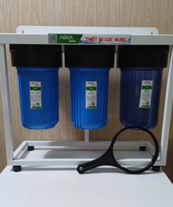 BỘ 3 CỐC LỌC THÔ 10IN BÉO ( 1 TRONG 2 XANH) GIÁ NANO CHÂN CAO ( Bộ lõi 10in béo CTO)