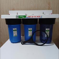 BỘ 3 CỐC LỌC THÔ 10IN BÉO ( 1 TRONG 2 XANH) GIÁ NANO ( Bộ lõi 10in béo CTO)